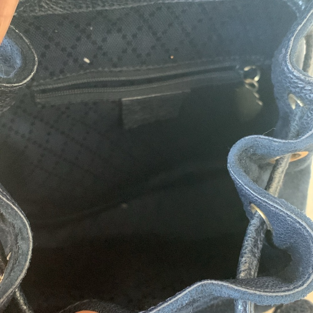 Gucci Bamboo Blue Suede Leather Small Backpack - Picture 10 of 15